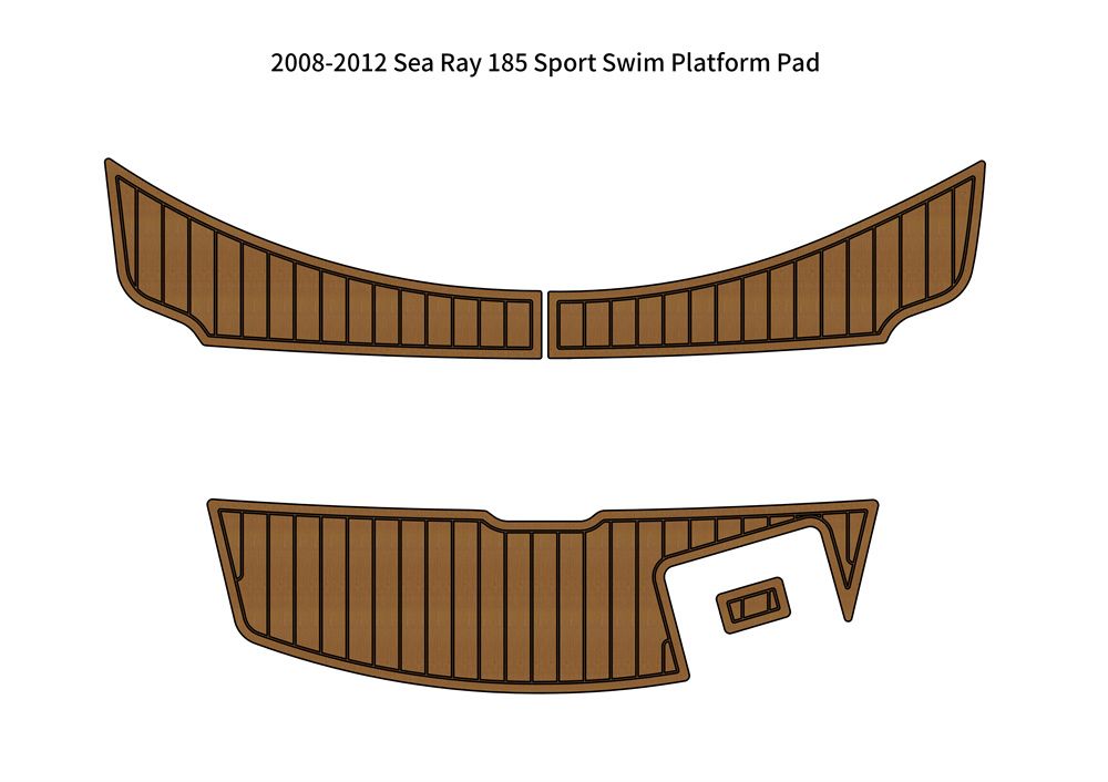 2008-2012 Sea Ray 185 Sport Swim Platform Pad Boat EVA Foam Teak Deck Floor Mat SeaDek MarineMat Gatorstep Style Self Adhesive - Image 1