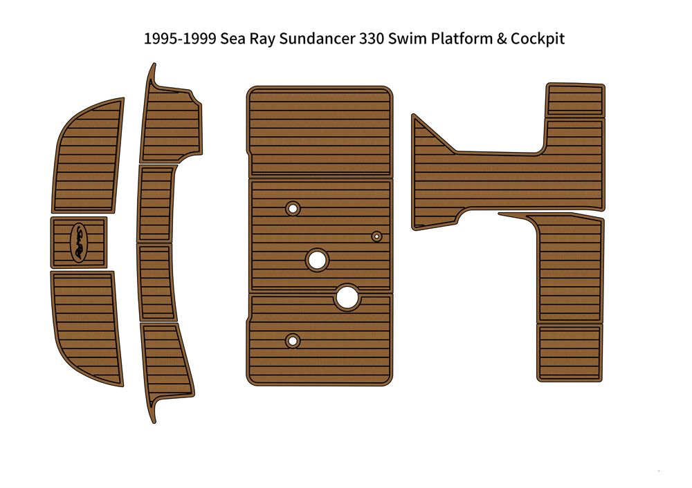 1995-1999 Sea Ray Sundancer 330 Swim Platform Cockpit Pad Boat EVA Foam Faux Teak Floor SeaDek MarineMat Gatorstep Style Self Adhesive - Image 1