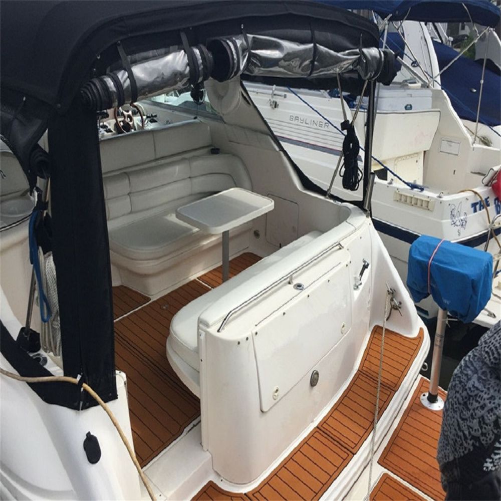 1995-1999 Sea Ray Sundancer 330 Swim Platform Cockpit Pad Boat EVA Foam Faux Teak Floor SeaDek MarineMat Gatorstep Style Self Adhesive - Image 4