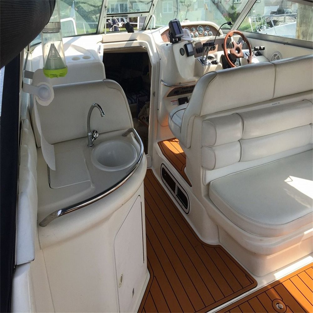 1995-1999 Sea Ray Sundancer 330 Swim Platform Cockpit Pad Boat EVA Foam Faux Teak Floor SeaDek MarineMat Gatorstep Style Self Adhesive - Image 5