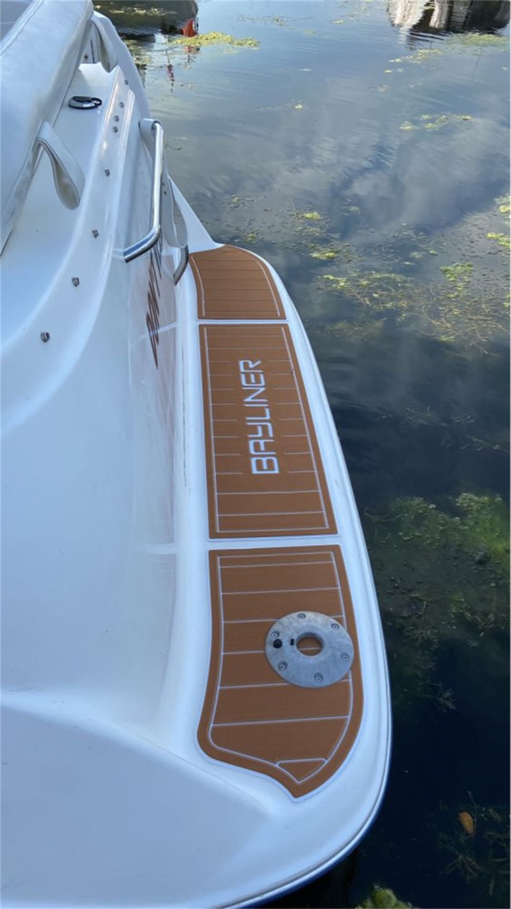 2002 Bayliner 2455 Swim Platform Cockpit Boat EVA Foam Faux Teak Deck Floor Pad Mat SeaDek MarineMat Gatorstep Style Self Adhesive - Image 2