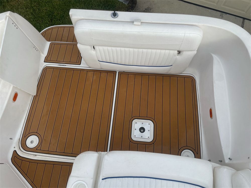 2002 Bayliner 2455 Swim Platform Cockpit Boat EVA Foam Faux Teak Deck Floor Pad Mat SeaDek MarineMat Gatorstep Style Self Adhesive - Image 3