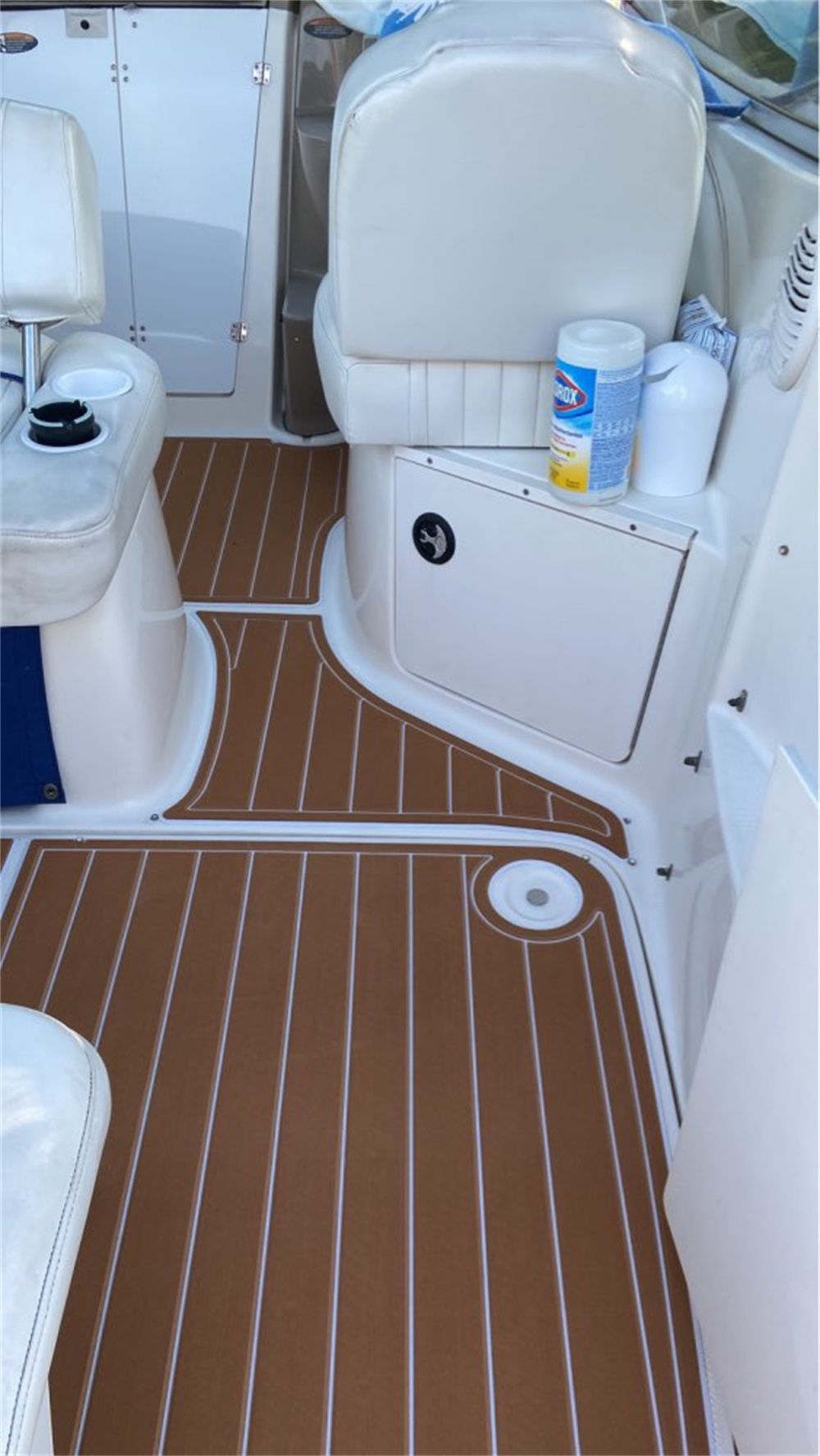 2002 Bayliner 2455 Swim Platform Cockpit Boat EVA Foam Faux Teak Deck Floor Pad Mat SeaDek MarineMat Gatorstep Style Self Adhesive - Image 5