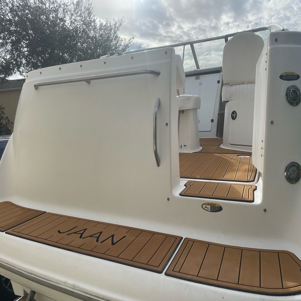 2002 Bayliner 2455 Swim Platform Cockpit Boat EVA Foam Faux Teak Deck Floor Pad Mat SeaDek MarineMat Gatorstep Style Self Adhesive - Image 7