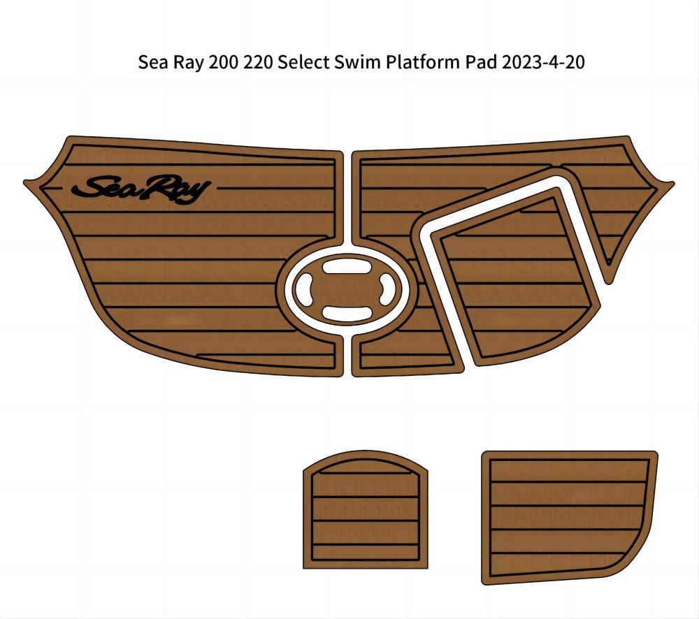 Sea Ray 200/220 Select Swim Platform Pad Boat EVA Foam Faux Teak Deck Floor Mat SeaDek MarineMat Gatorstep Style Self Adhesive - Image 1
