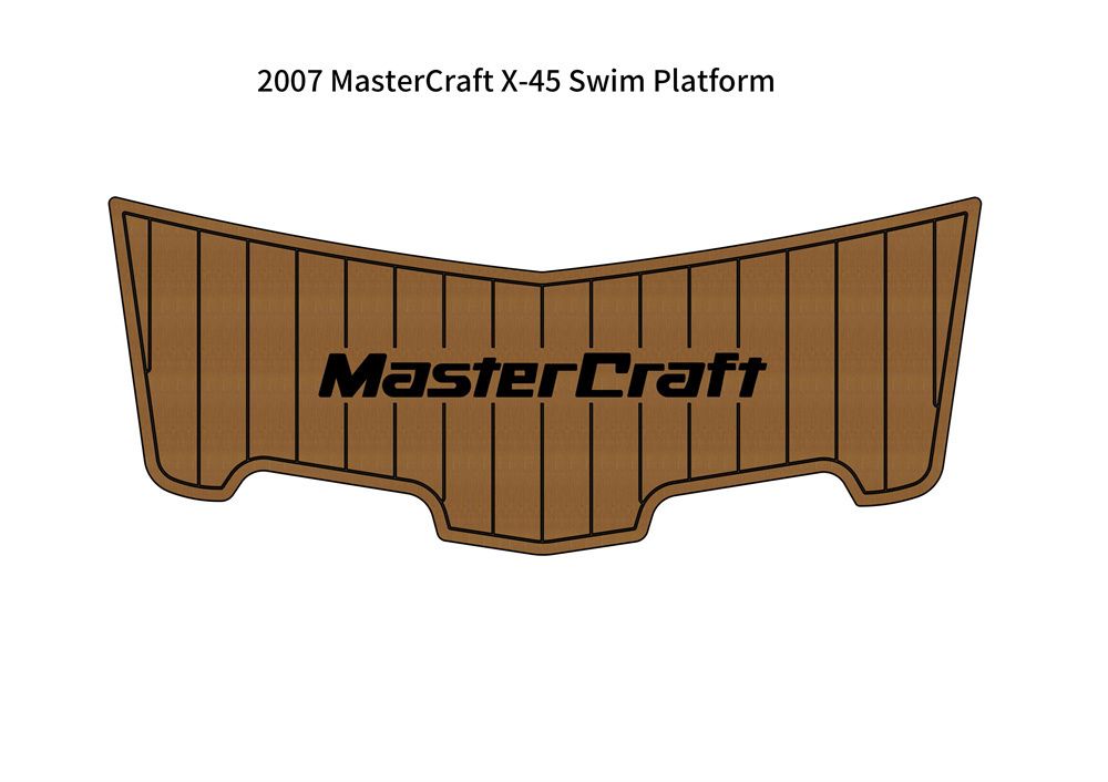 2007 MasterCraft X-45 Swim Platform Pad Boat EVA Foam Faux Teak Deck Floor Mat SeaDek MarineMat Gatorstep Style Self Adhesive - Image 1