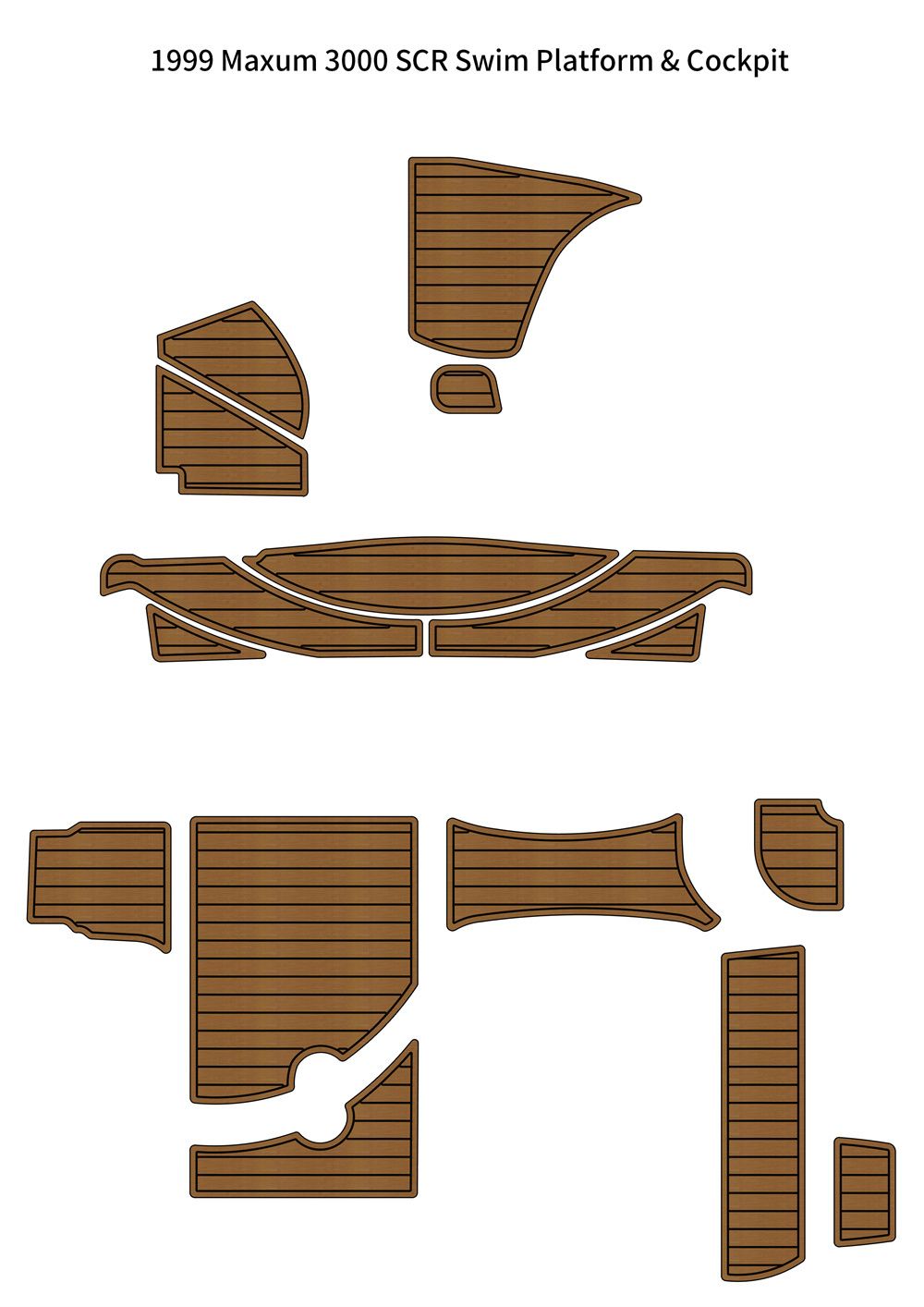 1999 Maxum 3000 SCR Swim Platform Cockpit Pad Boat EVA Faux Foam Teak Deck Floor SeaDek MarineMat Gatorstep Style Self Adhesive - Image 1