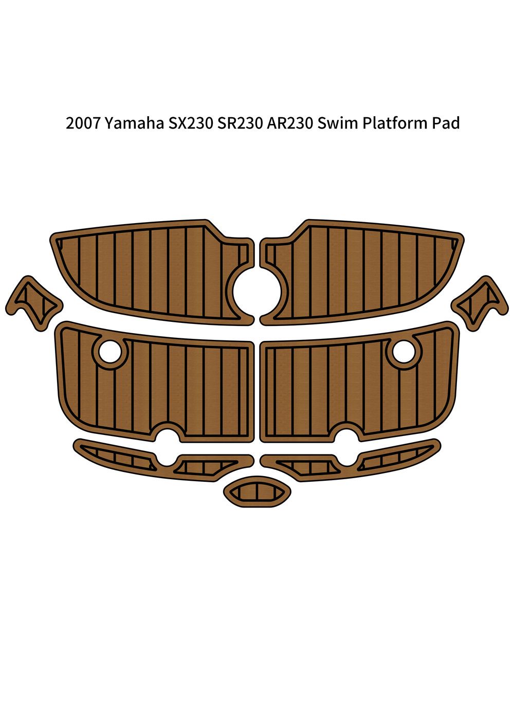 2007 Yamaha SX230 SR230 AR230 Swim Platform Pad Boat EVA Foam Teak Floor Mat SeaDek MarineMat Gatorstep Style Self Adhesive - Image 1