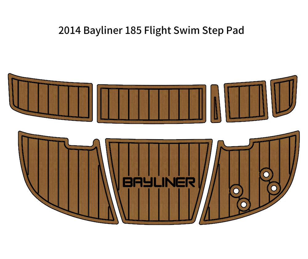 2014 Bayliner 185 Flight Swim Step Platform Boat EVA Foam Teak Flooring Pad Mat SeaDek MarineMat Gatorstep Style Self Adhesive - Image 1