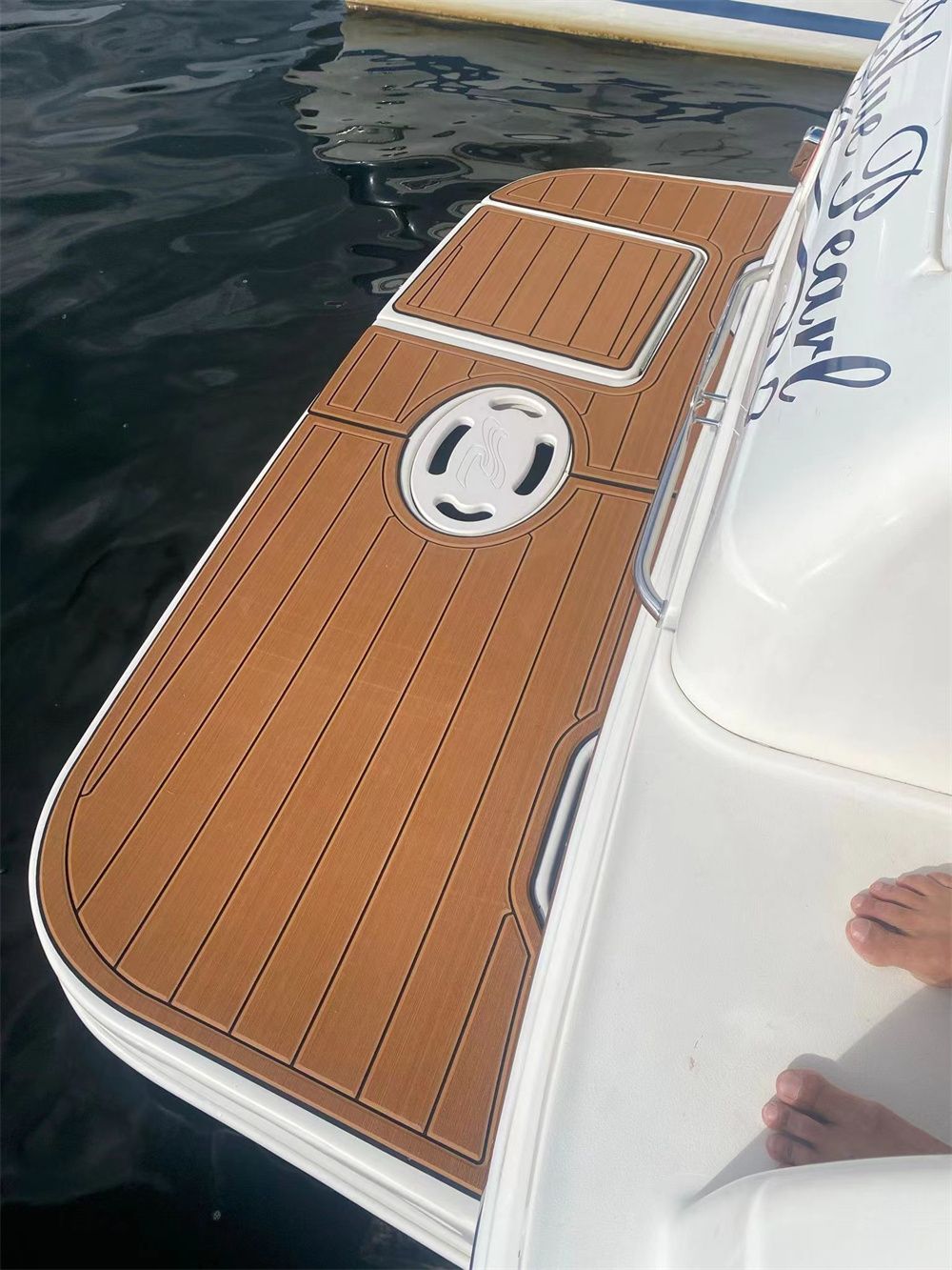 2003 Sea Ray 260 Sundancer Swim Platform Pad Boat EVA Foam Teak Deck Floor Mat SeaDek MarineMat Gatorstep Style Self Adhesive - Image 3