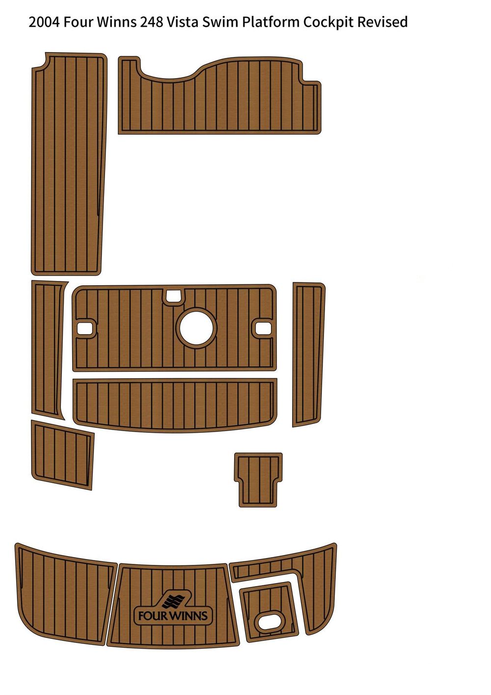 2004 Four Winns 248 Vista Swim Platform Cockpit Boat EVA Teak Deck Floor Pad Mat SeaDek MarineMat Gatorstep Style Self Adhesive - Image 1