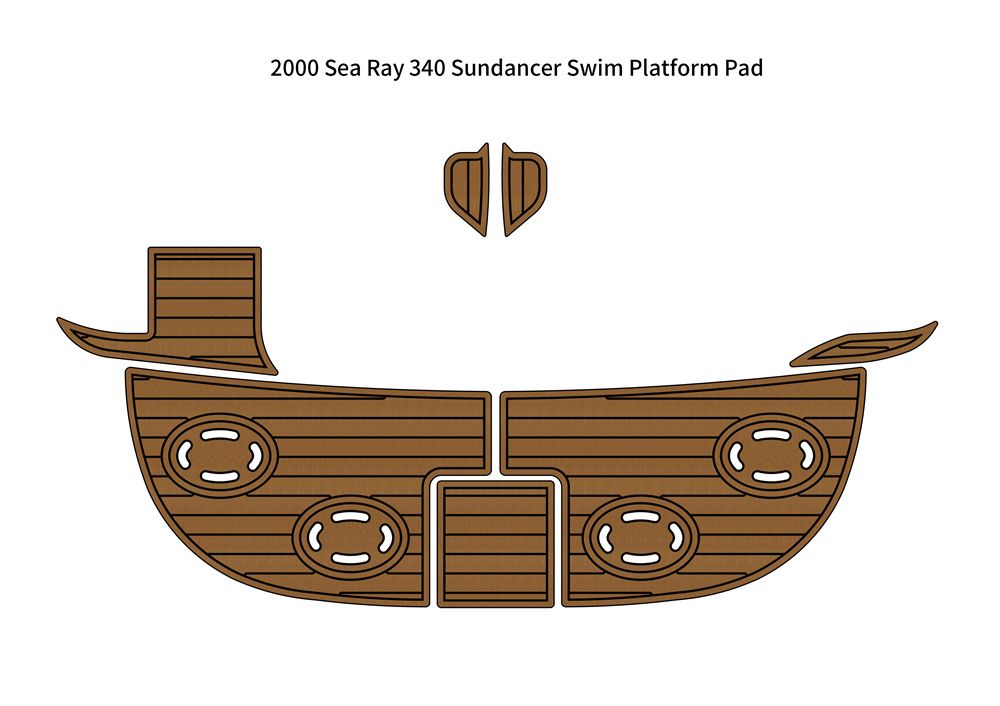2000 Sea Ray 340 Sundancer Swim Platform Pad Boat EVA Foam Teak Deck Floor Mat SeaDek MarineMat Gatorstep Style Self Adhesive - Image 1