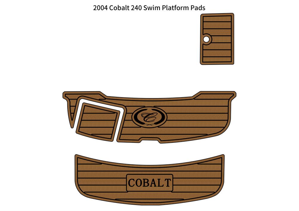2004 Cobalt 240 Swim Platform Step Pad Boat EVA Foam Faux Teak Deck Floor Mat SeaDek MarineMat Gatorstep Style Self Adhesive - Image 1