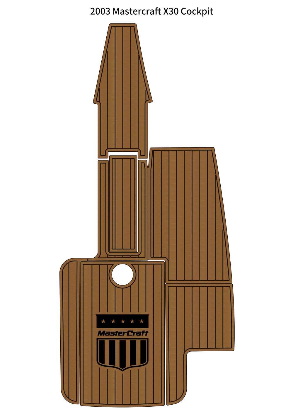 2003 Mastercraft X30 Cockpit Pad Boat EVA Foam Faux Teak Deck Floor Mat SeaDek MarineMat Gatorstep Style Self Adhesive - Image 1