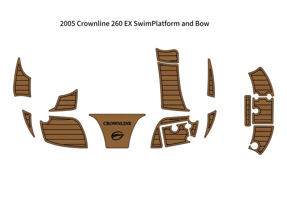 2005 Crownline 260 EX Swim Platform Bow Boat EVA Faux Foam Teak Deck Floor Pad SeaDek MarineMat Gatorstep Style Self Adhesive - Image 1