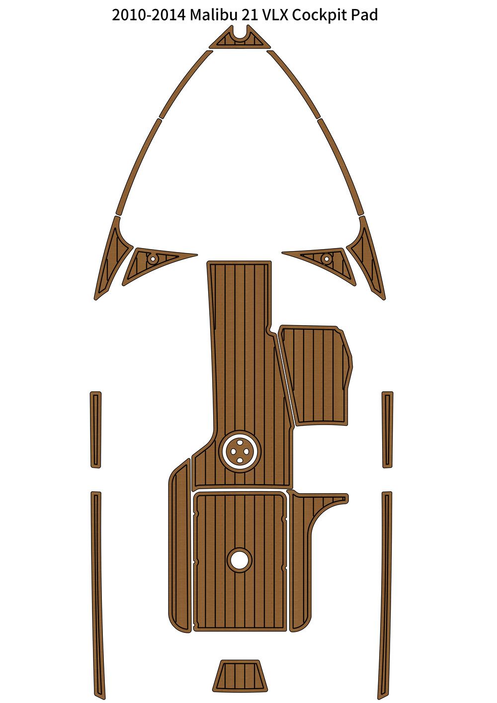 2010-2014 Malibu 21 VLX Cockpit Pad Boat EVA Foam Teak Deck Floor Mat Flooring SeaDek MarineMat Gatorstep Style Self Adhesive - Image 1