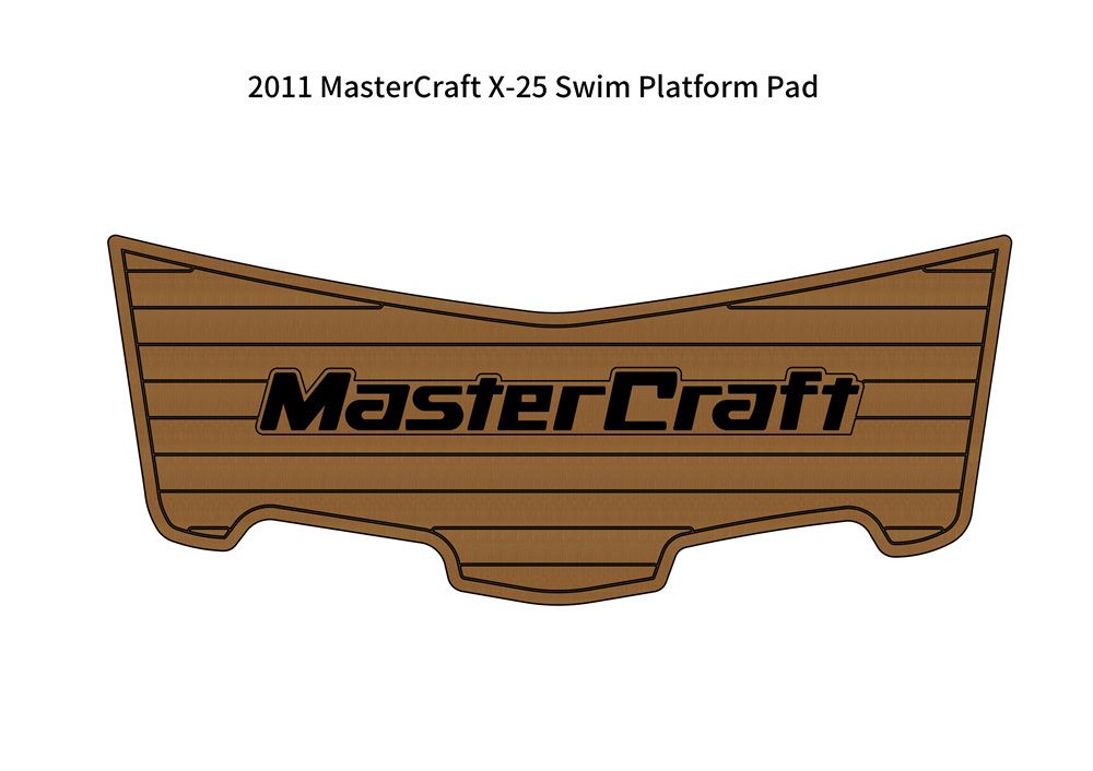 2011 MasterCraft X-25 Swim Platform Pad Boat EVA Foam Faux Teak Deck Floor Mat SeaDek MarineMat Gatorstep Style Self Adhesive - Image 1