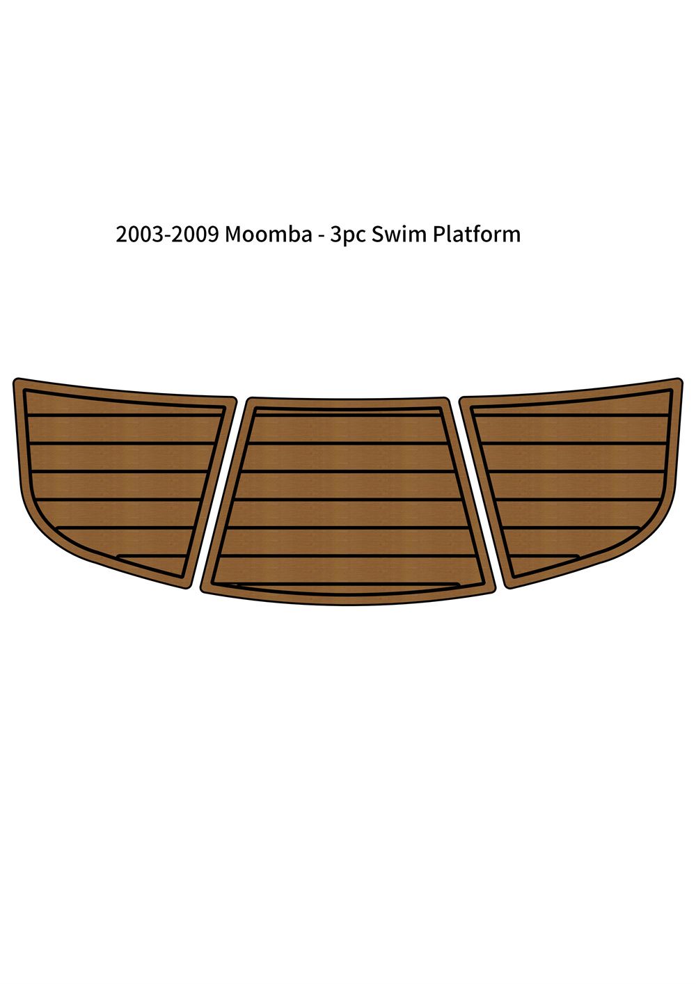 2003-2009 Moomba-3pc Swim Platform Step Pad Boat EVA Foam Teak Deck Floor Mat SeaDek MarineMat Gatorstep Style Self Adhesive - Image 1