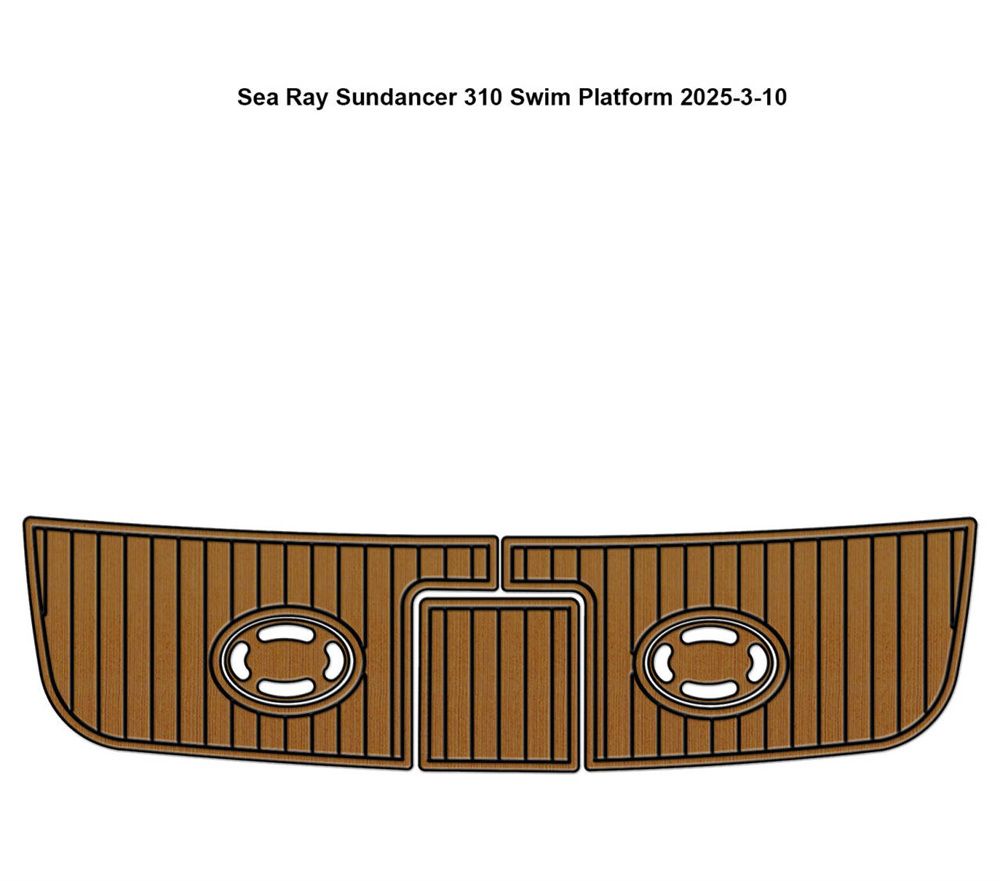 Sea Ray 310 Sundancer Swim Platform Pad Boat EVA Foam Faux Teak Deck Floor Mat SeaDek MarineMat Gatorstep Style Self Adhesive - Image 1