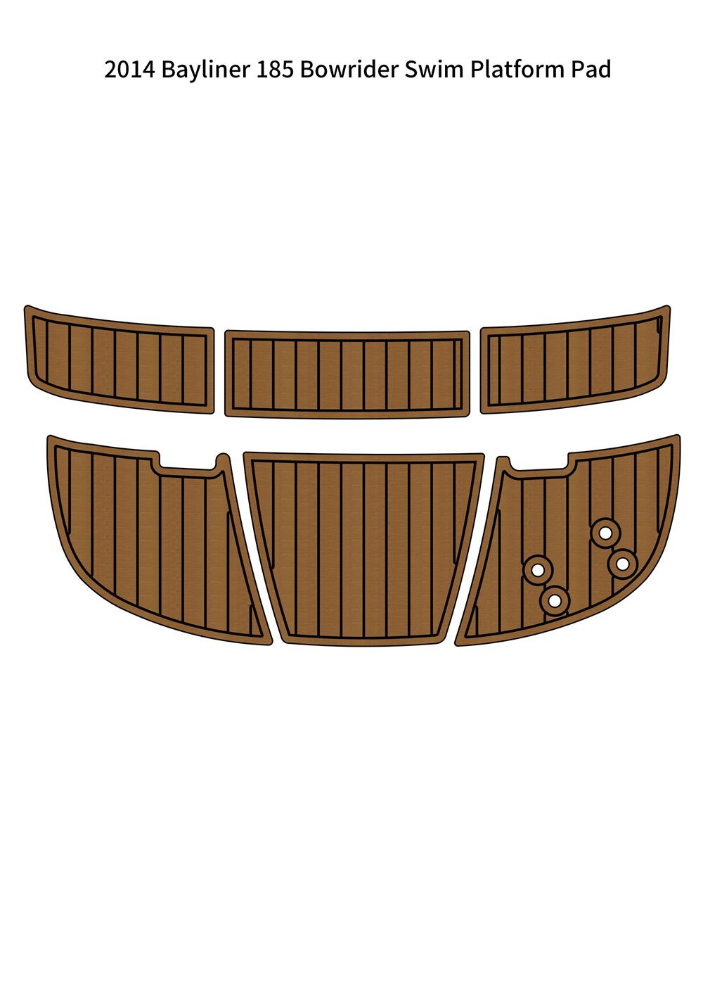 2014 Bayliner 185 Bowrider Swim Platform Boat EVA Foam Teak Deck Floor Pad Mat SeaDek MarineMat Gatorstep Style Self Adhesive - Image 1