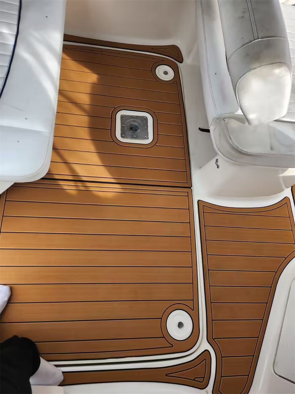 2001 Bayliner 2655 Swim Platform Cockpit Pad Boat EVA Foam Faux Teak Floor Mat SeaDek MarineMat Gatorstep Style Self Adhesive - Image 3