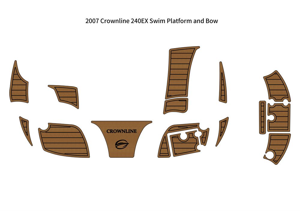 2007 Crownline 240EX Swim Platform Bow Boat EVA Faux Foam Teak Deck Floor Pad SeaDek MarineMat Gatorstep Style Self Adhesive - Image 1