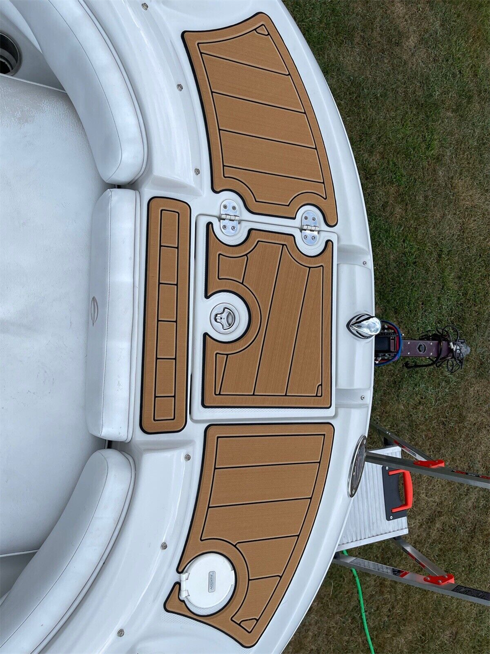 2007 Crownline 240EX Swim Platform Bow Boat EVA Faux Foam Teak Deck Floor Pad SeaDek MarineMat Gatorstep Style Self Adhesive - Image 2