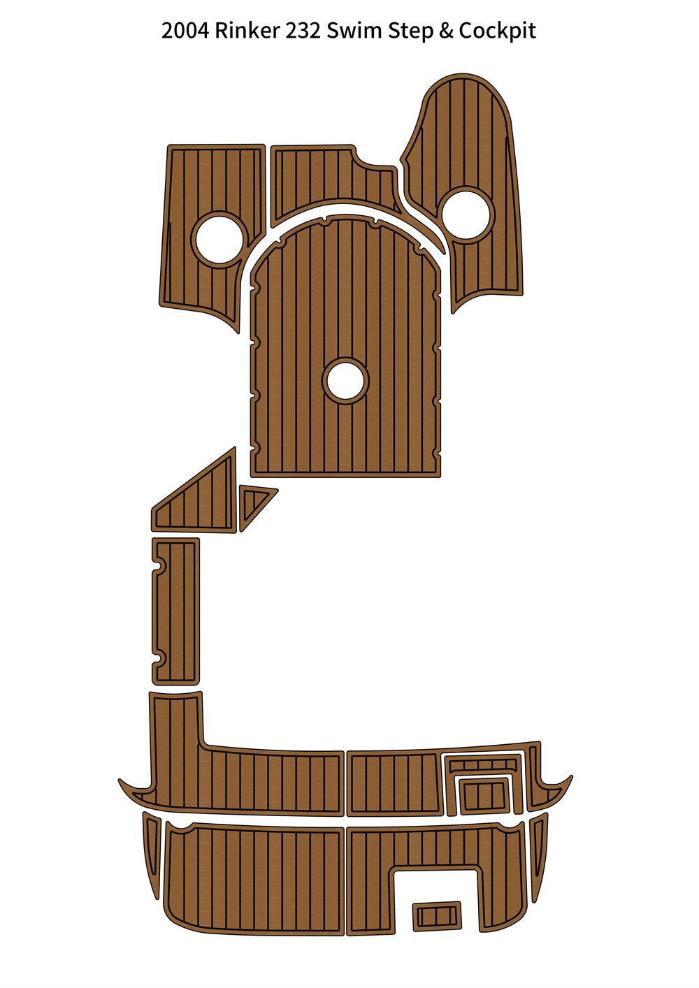 2004 Rinker 232 Swim Platform Cockpit Pad Boat EVA Foam Faux Teak Deck Floor Mat SeaDek MarineMat Gatorstep Style Self Adhesive - Image 1