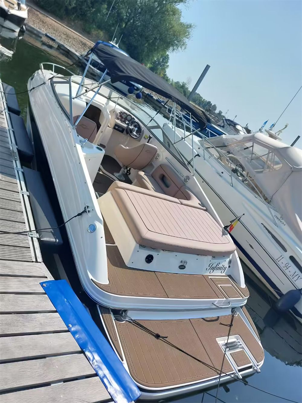 2004 Rinker 232 Swim Platform Cockpit Pad Boat EVA Foam Faux Teak Deck Floor Mat SeaDek MarineMat Gatorstep Style Self Adhesive - Image 3