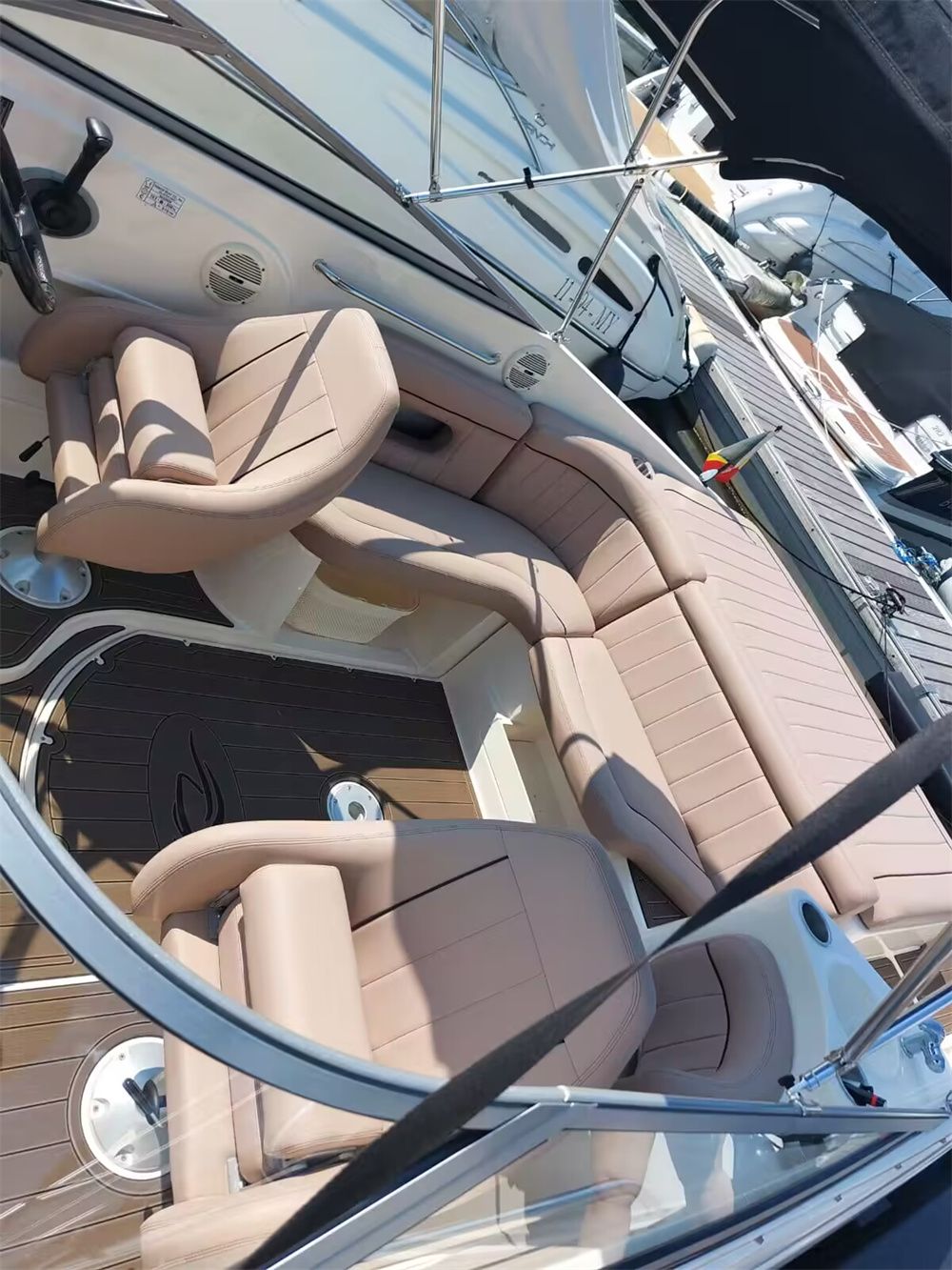 2004 Rinker 232 Swim Platform Cockpit Pad Boat EVA Foam Faux Teak Deck Floor Mat SeaDek MarineMat Gatorstep Style Self Adhesive - Image 5