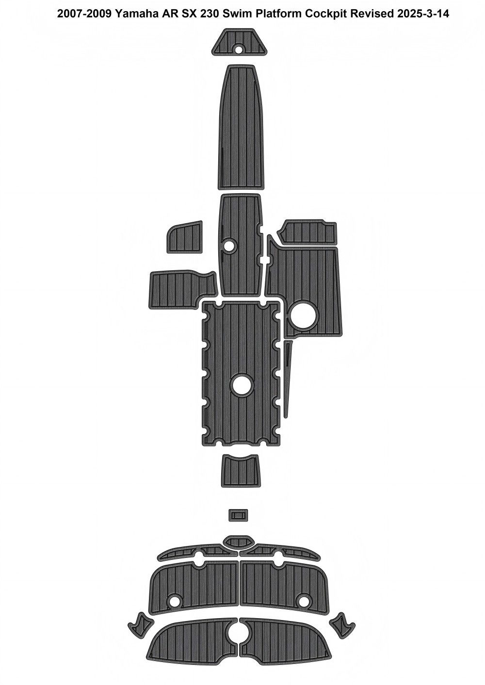2007-2009 Yamaha AR SX 230 Cockpit Mat Boat EVA Teak Deck Floor Pad SeaDek MarineMat Style Self Adhesive - Image 1