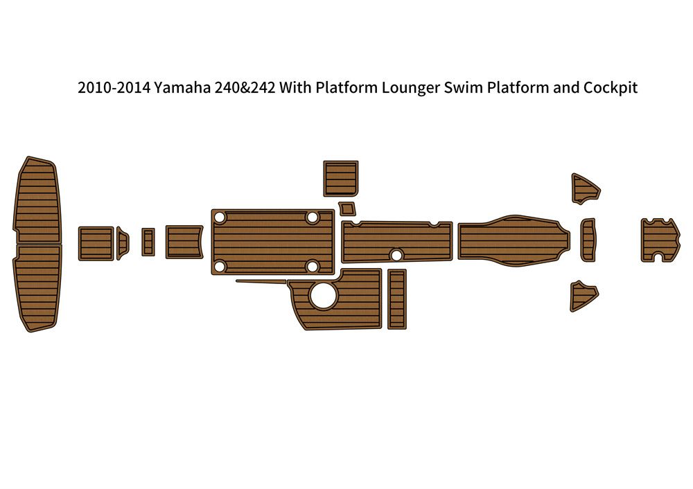 2010-2014 Yamaha 240&242 Lounger Swim Platform Cockpit Mat Boat EVA Teak Floor Pad SeaDek MarineMat Style Self Adhesive - Image 1