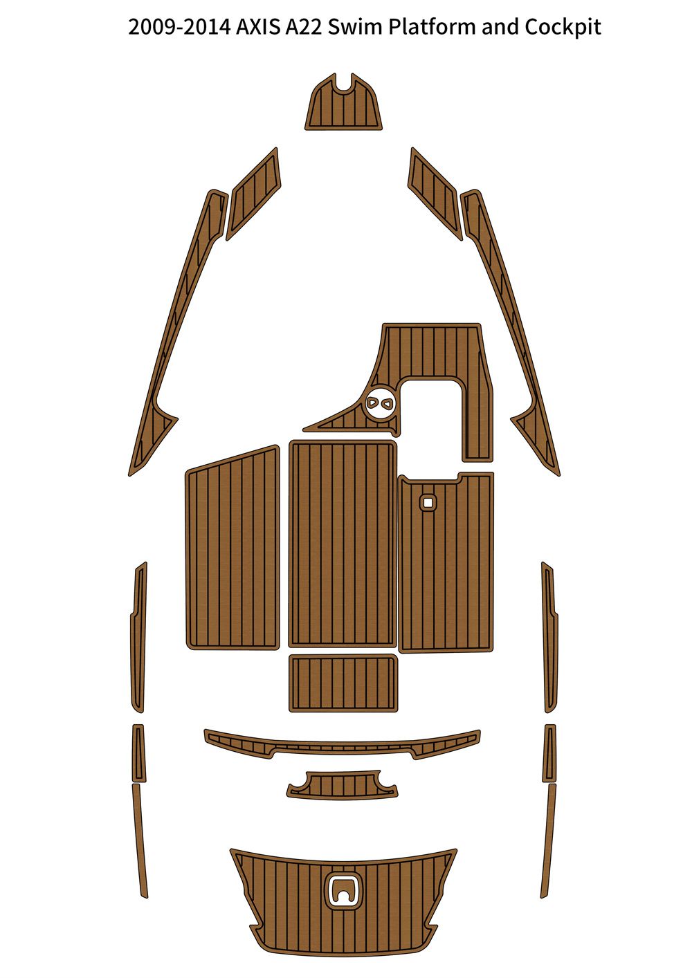 2009-2014 AXIS A22 Swim Platform Cockpit Pad Boat EVA Foam Teak Deck Floor Mat SeaDek MarineMat Gatorstep Style Self Adhesive - Image 1