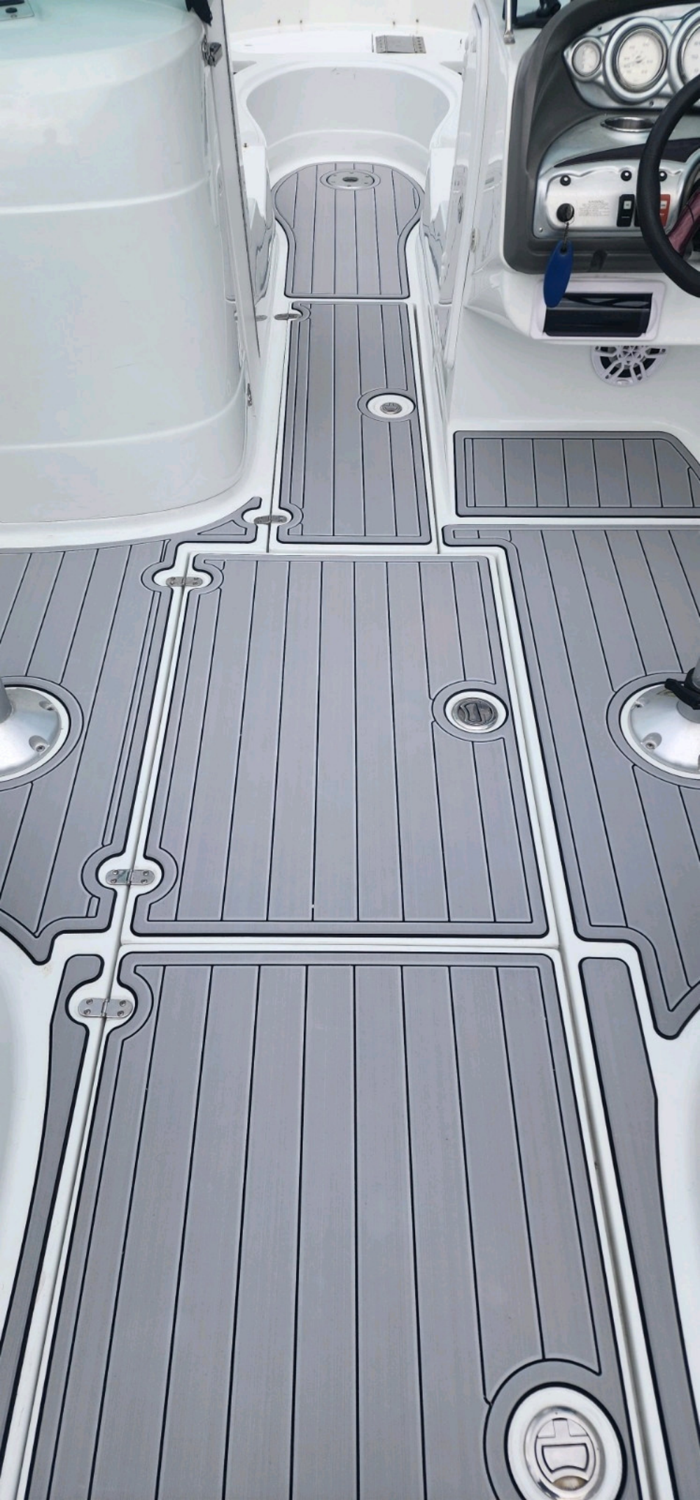 2008 Azure 298 Swim Platform Cockpit Pad Boat EVA Foam Faux Teak Deck Floor Mat SeaDek MarineMat Gatorstep Style Self Adhesive - Image 2