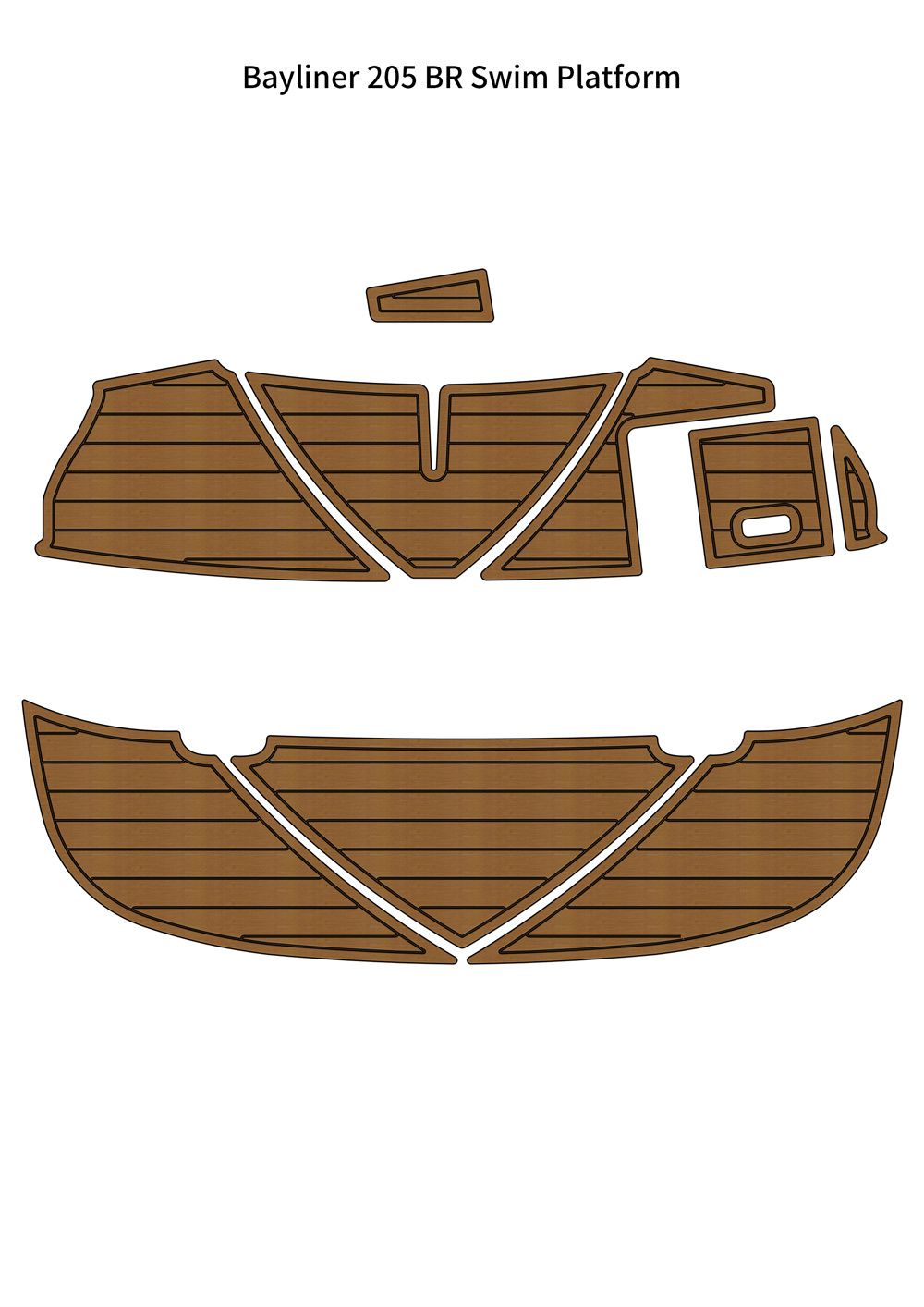 2009 Bayliner 205 BR Swim Platform Step Boat EVA Foam Teak Deck Floor Pad Mat SeaDek MarineMat Gatorstep Style Self Adhesive - Image 1
