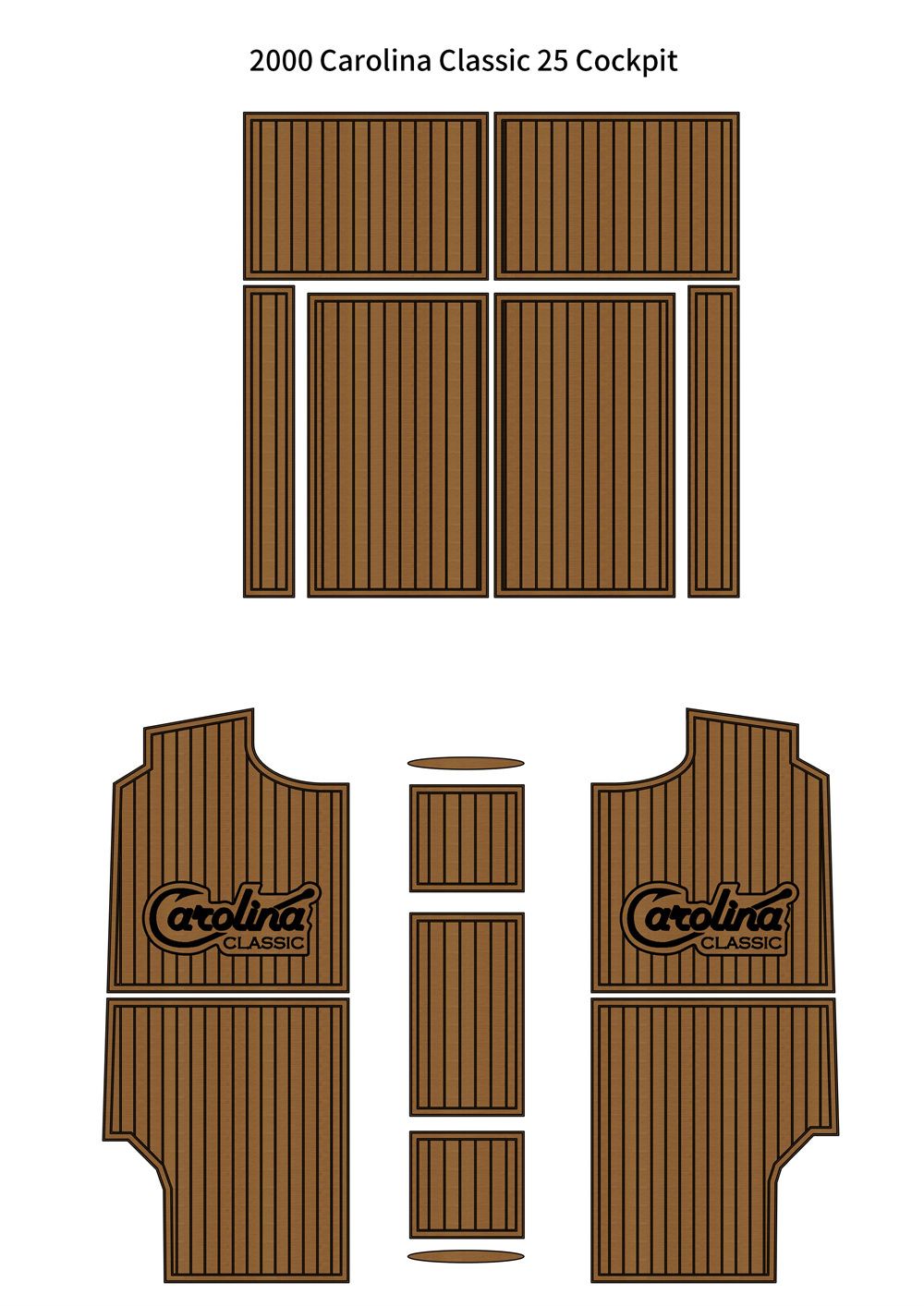 2000 Carolina Classic 25 Cockpit Pad Boat EVA Faux Foam Teak Deck Floor Mat SeaDek MarineMat Gatorstep Style Self Adhesive - Image 1