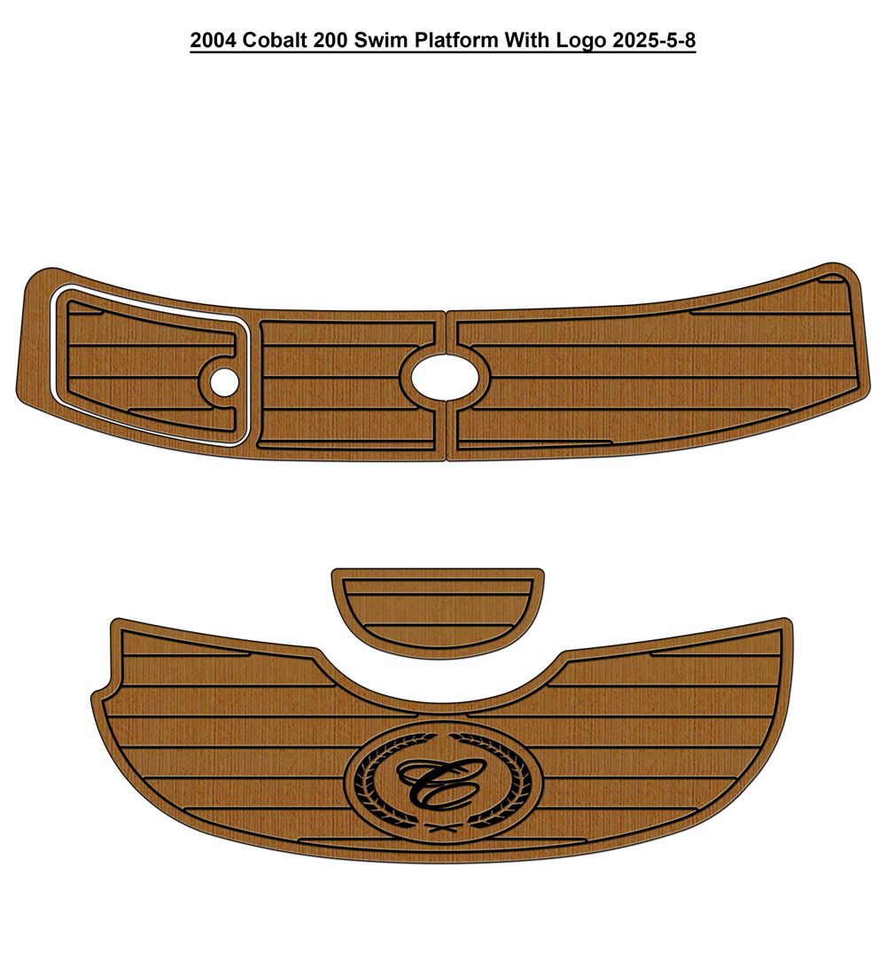 2004-2005 Cobalt 200 Swim Platform Step Pad Boat EVA Foam Teak Deck Floor Mat SeaDek MarineMat Gatorstep Style Self Adhesive - Image 1