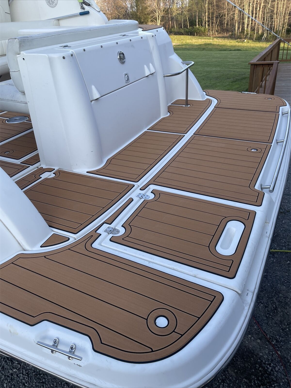 2000 Cruiser Yachts 3075 Express Swim Platform Cockpit Pad Boat EVA Teak Floor SeaDek MarineMat Gatorstep Style Self Adhesive - Image 2