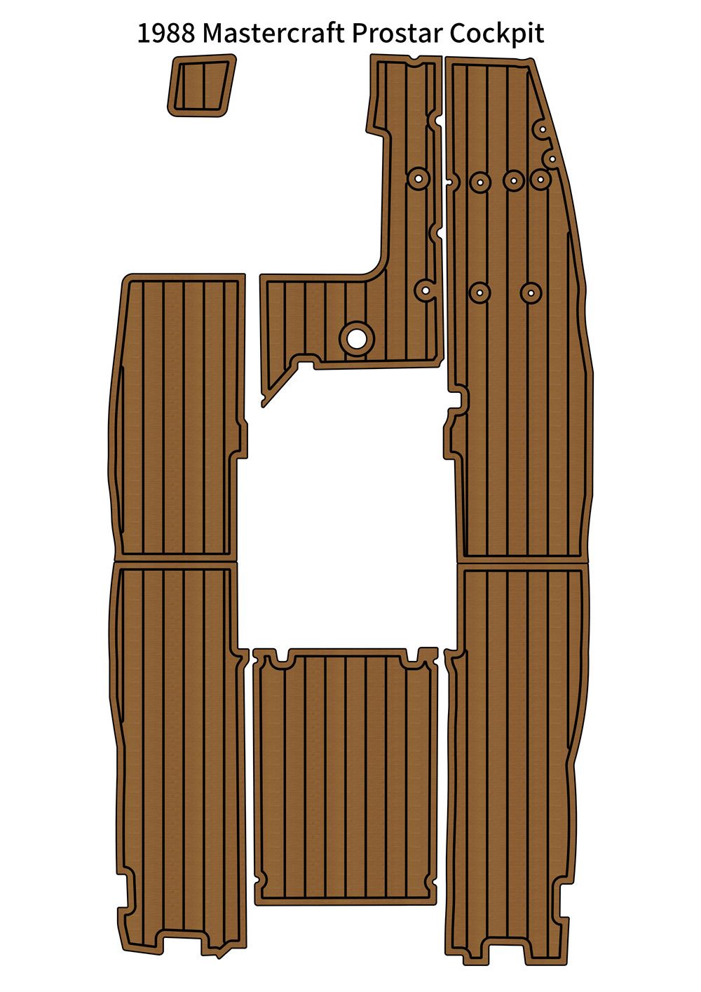 1988 Mastercraft Prostar Cockpit Pad Boat EVA Foam Faux Teak Deck Floor Mat SeaDek MarineMat Style Self Adhesive - Image 1