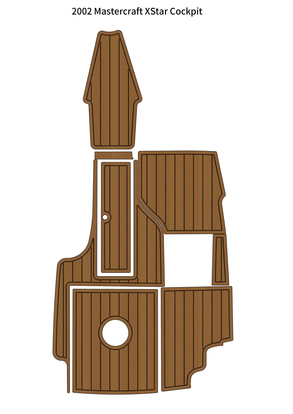 2002 Mastercraft X Star Cockpit Pad Boat EVA Foam Faux Teak Deck Floor Mat SeaDek MarineMat Gatorstep Style Self Adhesive - Image 1