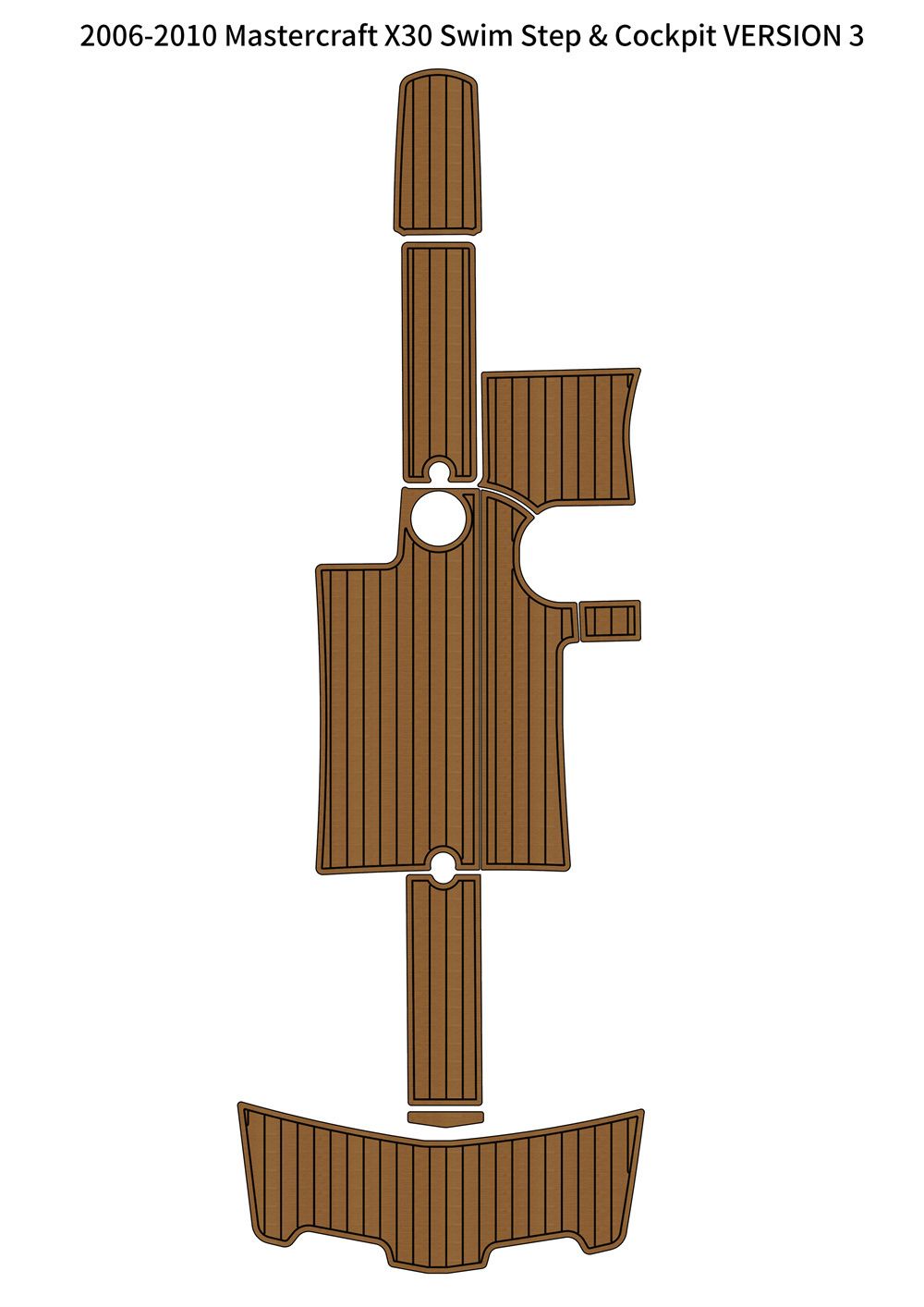 2006-2010 Mastercraft X30 Swim Step Cockpit VERSION 3 Pad Boat EVA Teak Floor SeaDek MarineMat Style Self Adhesive - Image 1