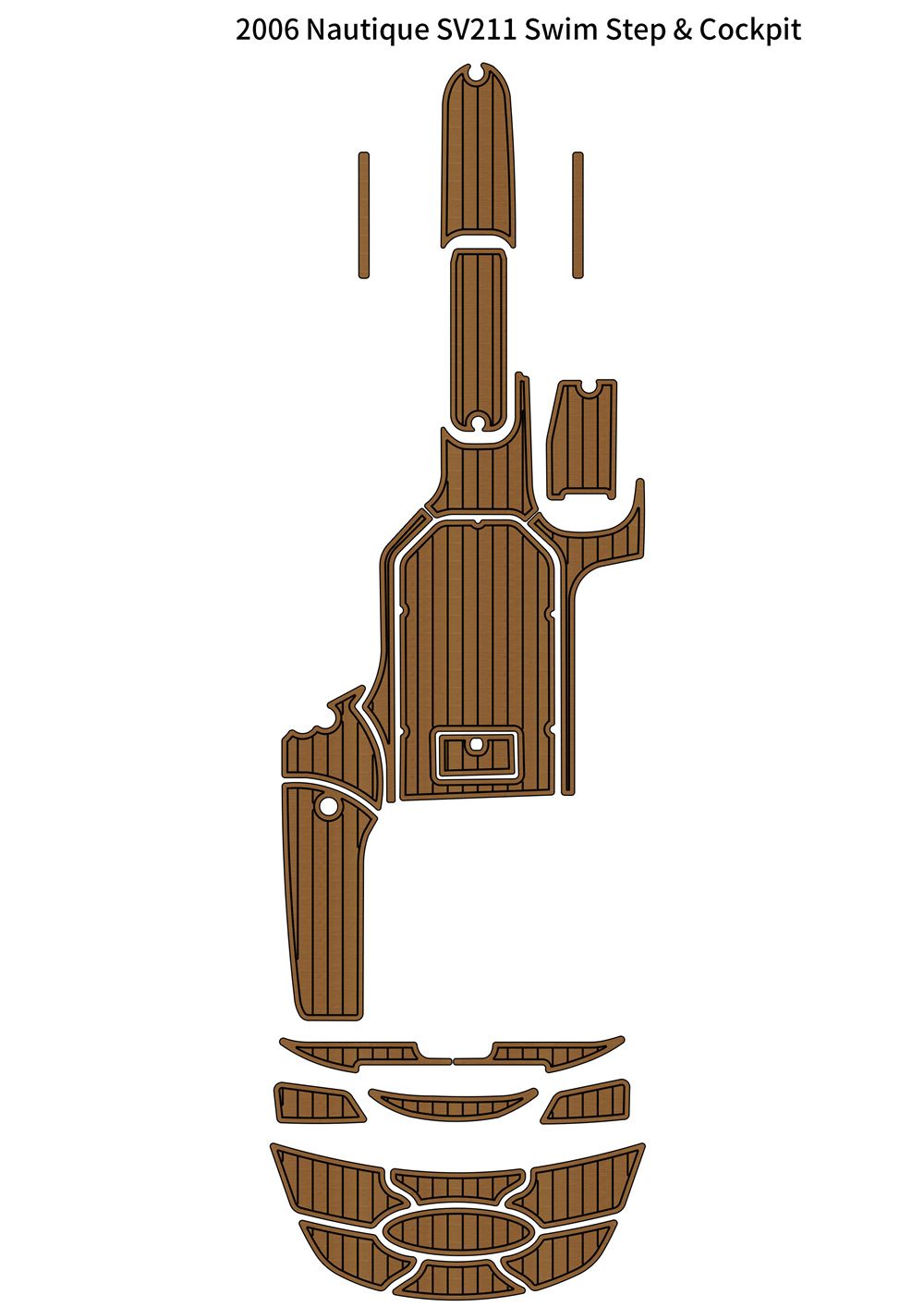2006 Nautique SV211 Swim Platform Cockpit Pad Boat EVA Foam Teak Deck Floor Mat SeaDek MarineMat Style Self Adhesive - Image 1