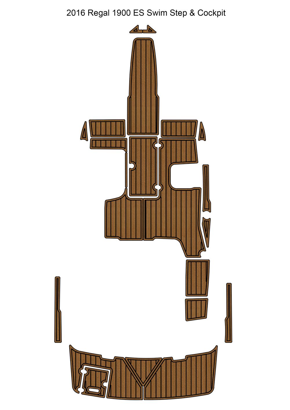 2016 Regal 1900 ES Swim Platform Cockpit Pad Boat EVA Foam Faux Teak Deck Floor Mat Seadek MarineMat Gatorstep Style Self Adhesive - Image 1