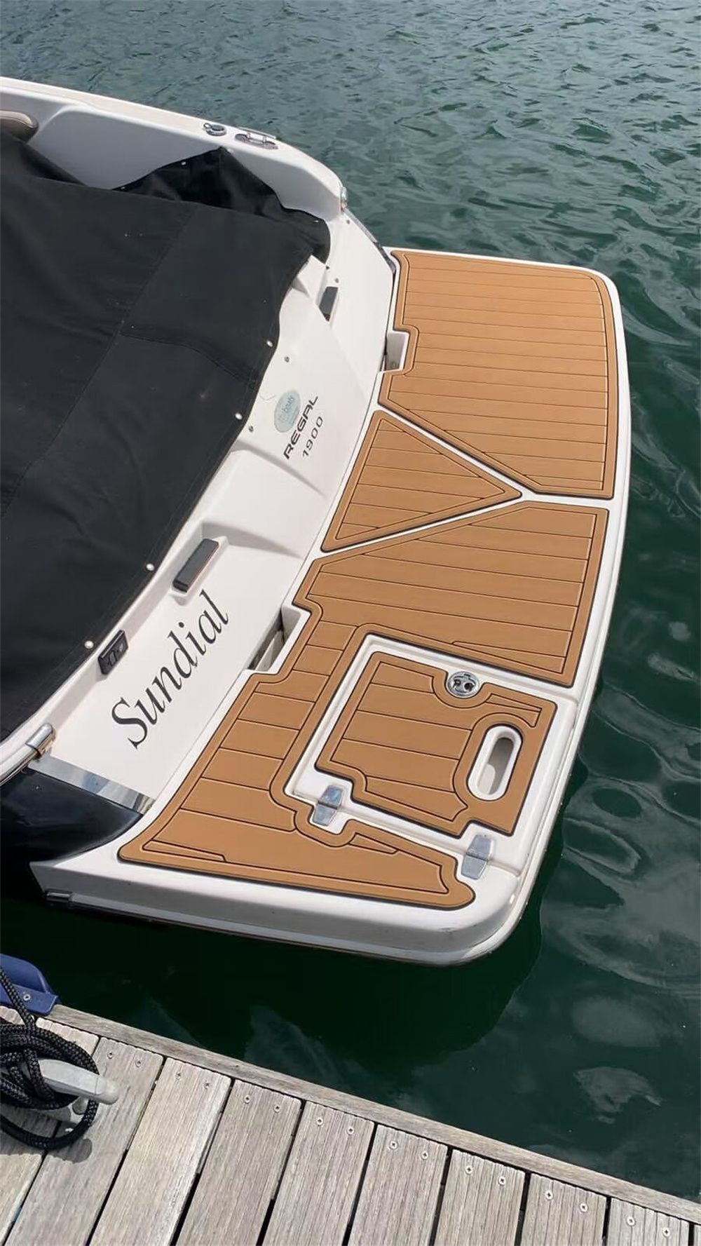 2016 Regal 1900 ES Swim Platform Cockpit Pad Boat EVA Foam Faux Teak Deck Floor Mat Seadek MarineMat Gatorstep Style Self Adhesive - Image 2