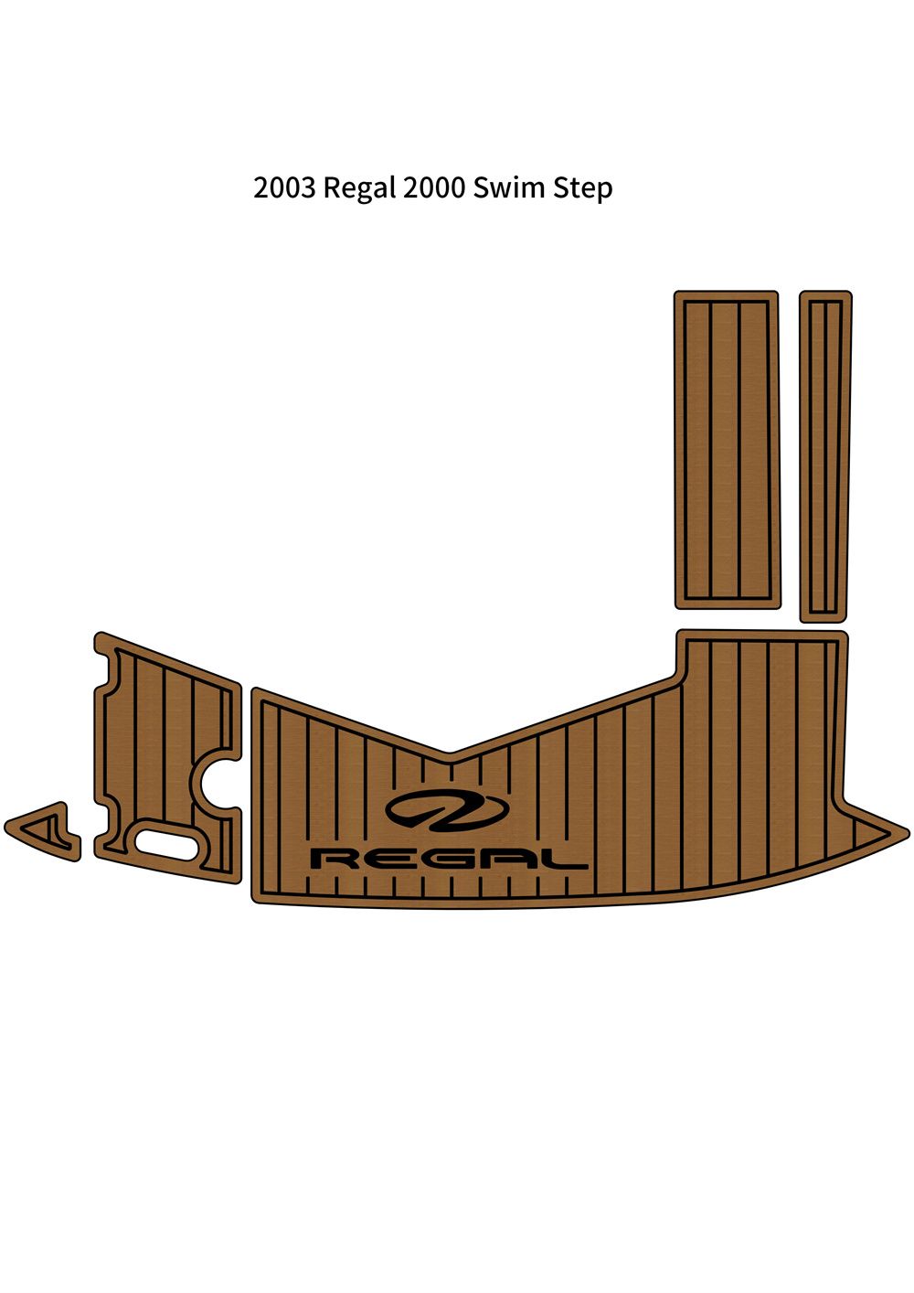 2003 Regal 2000 Swim Platform Step Pad Boat EVA Foam Faux Teak Deck Floor Mat SeaDek MarineMat Gatorstep Style Self Adhesive - Image 1