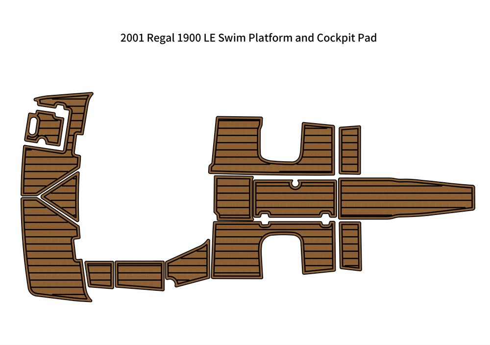 2001 Regal 1900 LE Swim Platform Cockpit Pad Boat EVA Foam Teak Deck Floor Mat SeaDek MarineMat Style Self Adhesive - Image 1