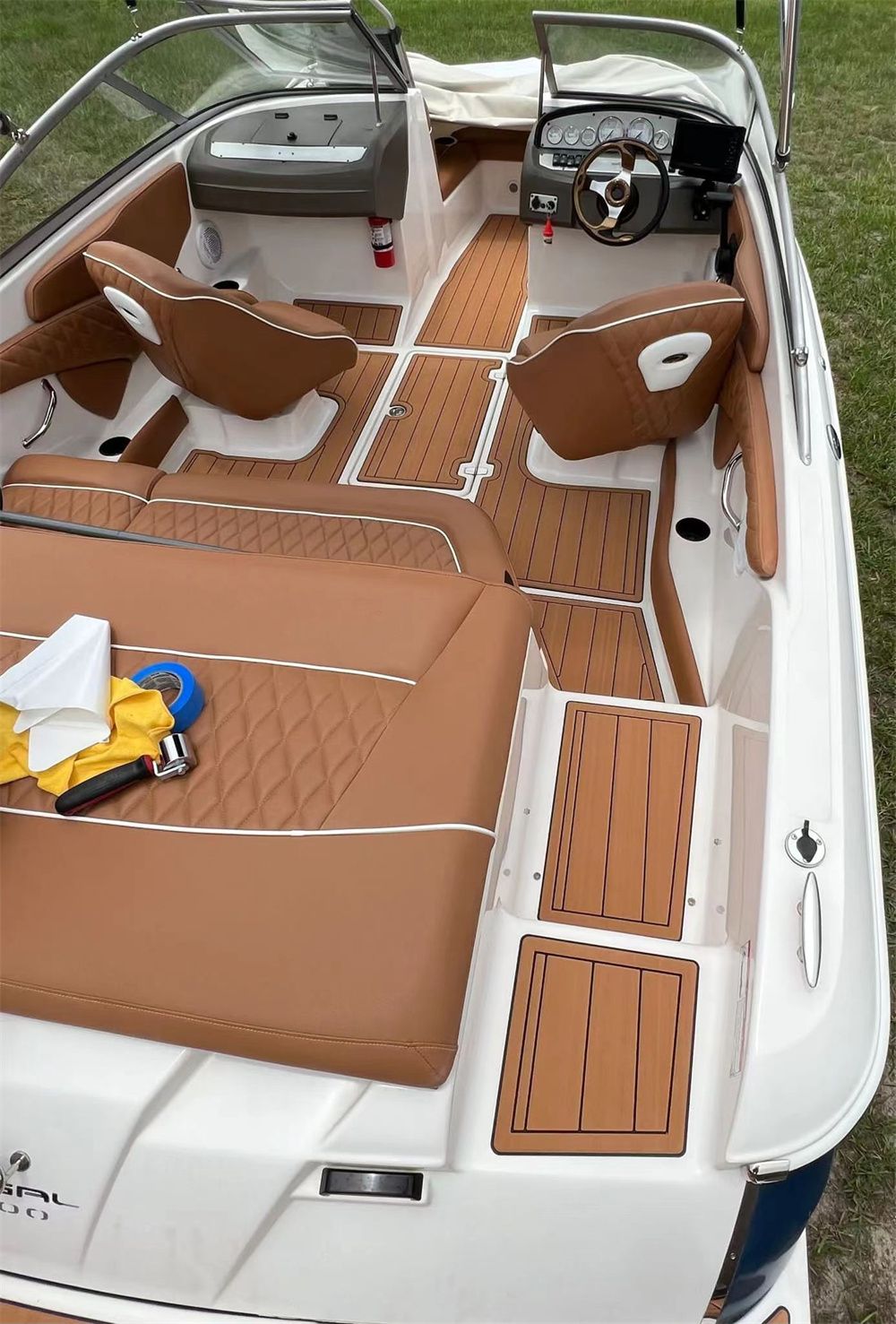 2001 Regal 1900 LE Swim Platform Cockpit Pad Boat EVA Foam Teak Deck Floor Mat SeaDek MarineMat Style Self Adhesive - Image 3