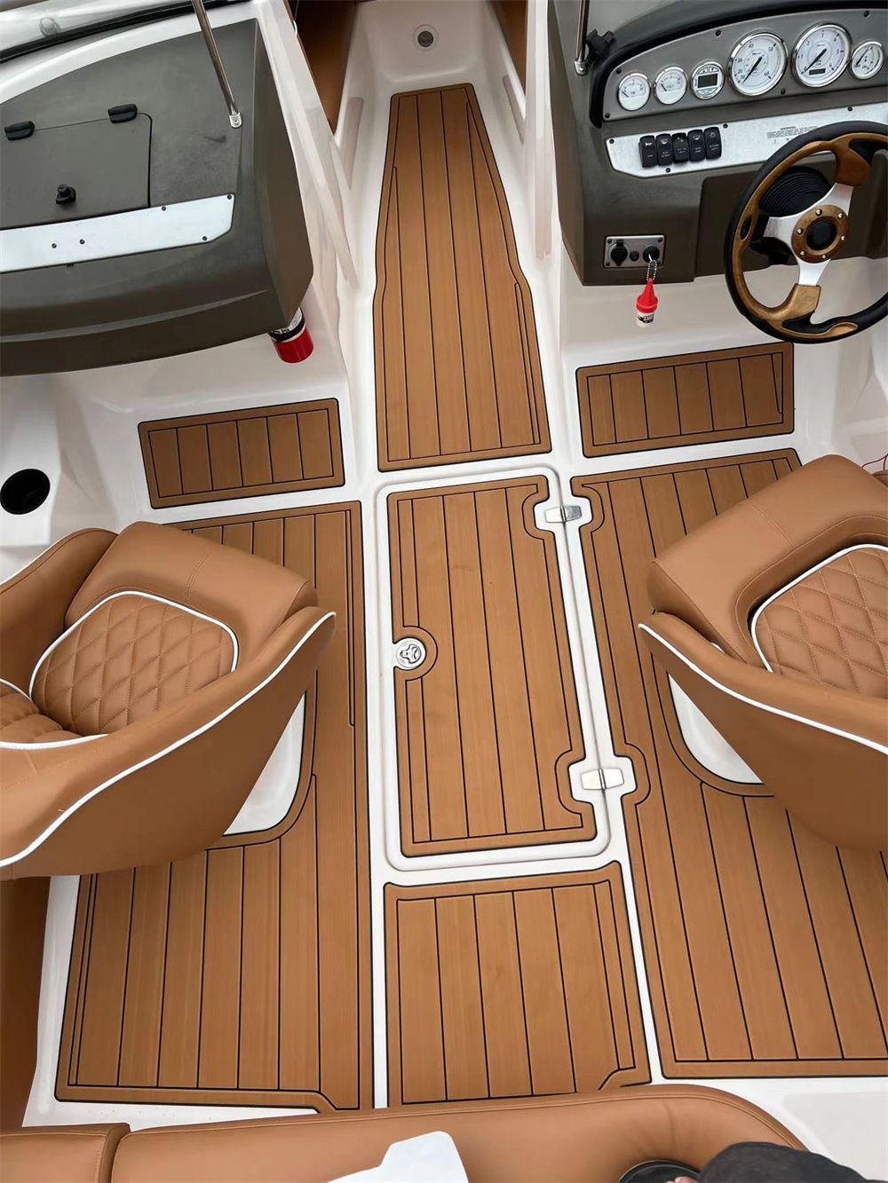2001 Regal 1900 LE Swim Platform Cockpit Pad Boat EVA Foam Teak Deck Floor Mat SeaDek MarineMat Style Self Adhesive - Image 6