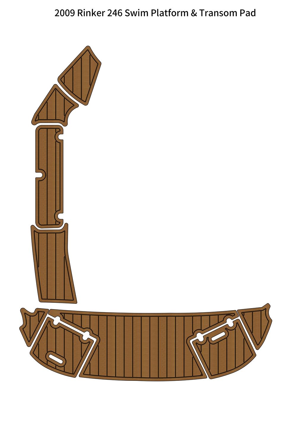 2009 Rinker 246 Swim Platform Step Pad Boat EVA Foam Faux Teak Deck Floor Mat SeaDek MarineMat Gatorstep Style Self Adhesive - Image 1