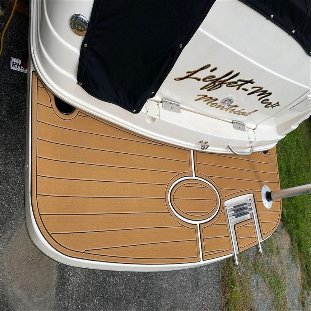 2004 Rinker 250 Fiesta Vee Swim Platform Boat EVA Faux Foam Teak Deck Floor Pad SeaDek MarineMat Gatorstep Style Self Adhesive - Image 3